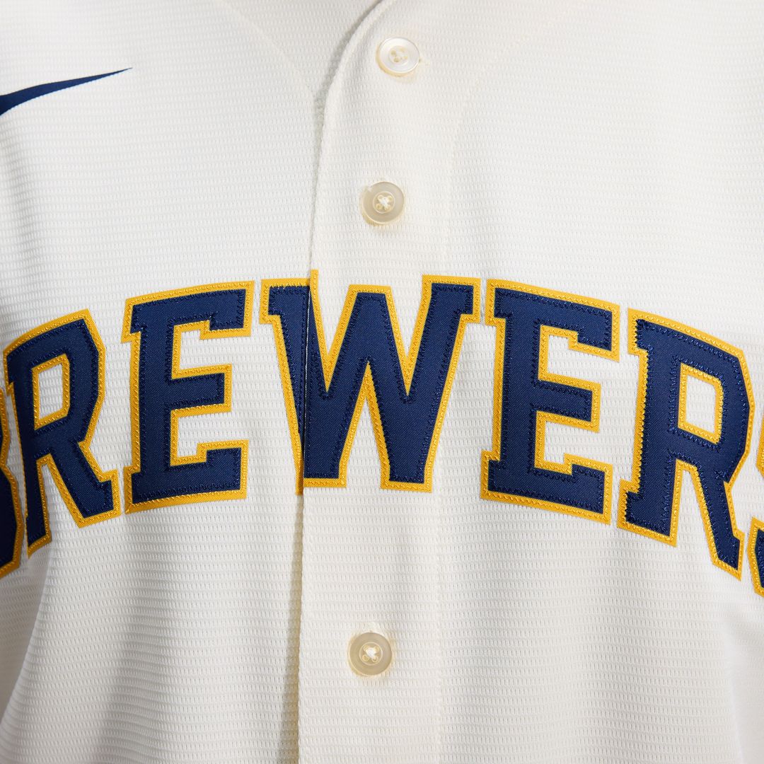 Milwaukee Brewers Nike Home Replica Team Jersey - Cream Official MLB Team Apparel Baseball Fan Gear