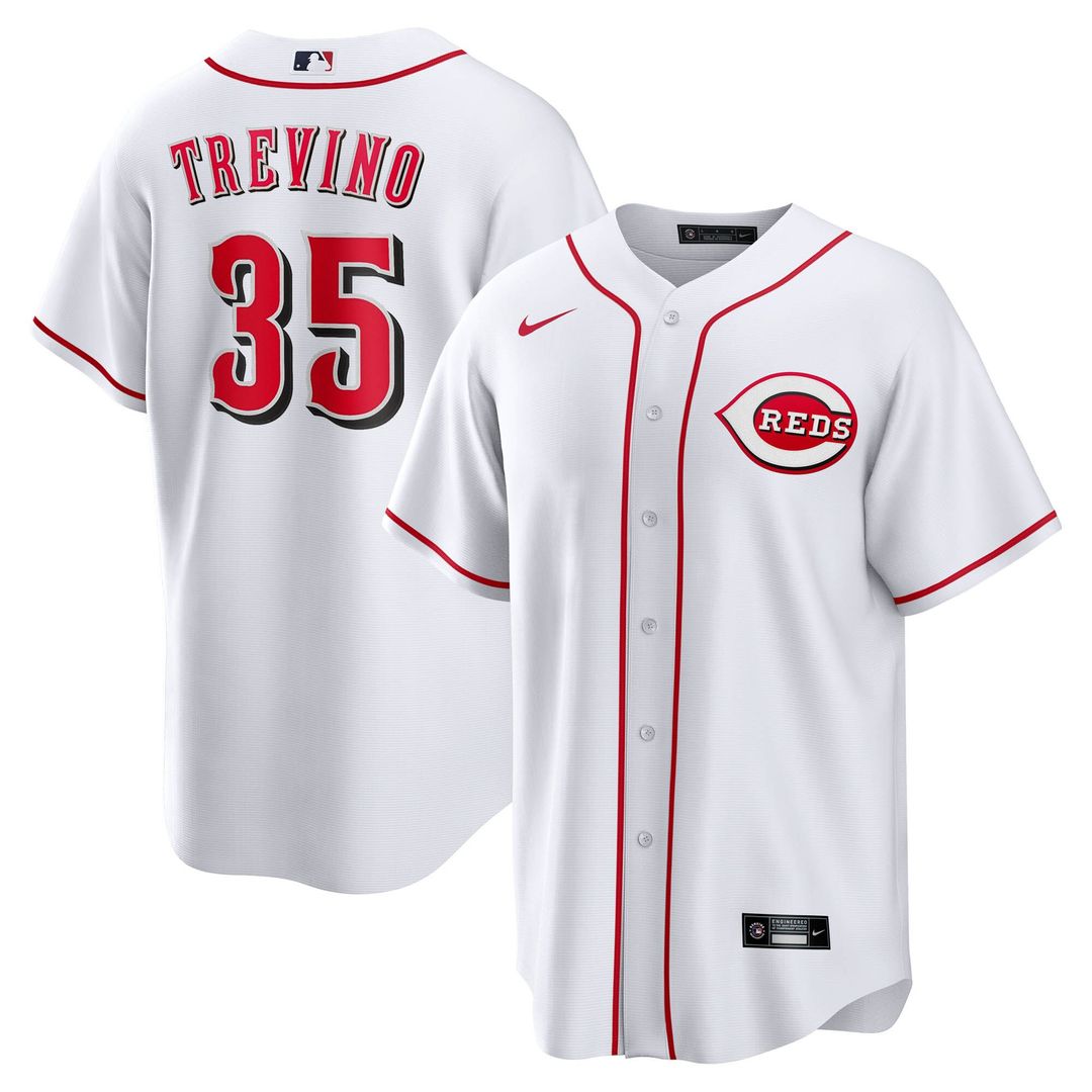 Jose Trevino Cincinnati Reds Nike Home Replica Jersey - White Official MLB Team Apparel Baseball Fan Gear