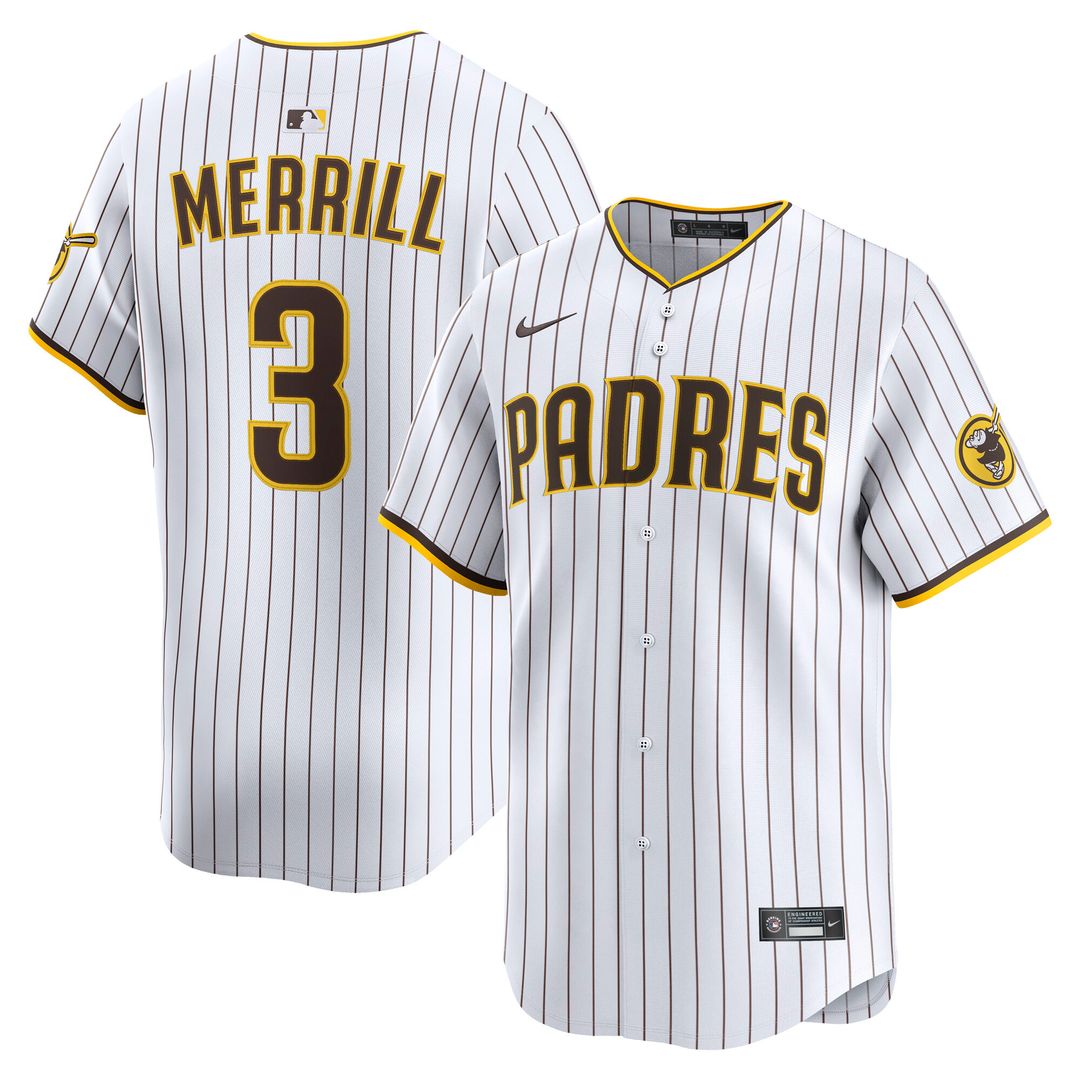 Jackson Merrill San Diego Padres Nike Home Limited Player Jersey - White Official MLB Team Apparel Baseball Fan Gear