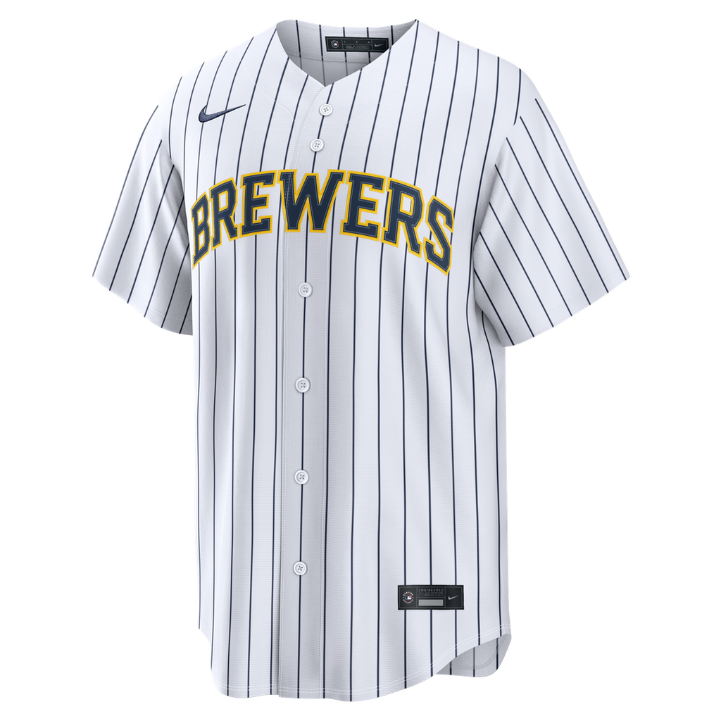 Christian Yelich Milwaukee Brewers Nike Alternate Replica Jersey - White Official MLB Team Apparel Baseball Fan Gear