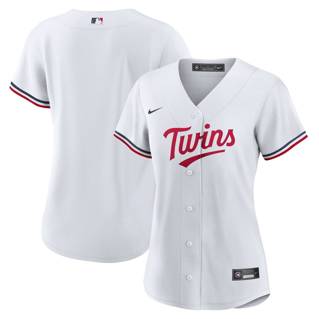 Minnesota Twins Nike Women's Home Replica Team Logo Jersey - White Official MLB Team Apparel Baseball Fan Gear