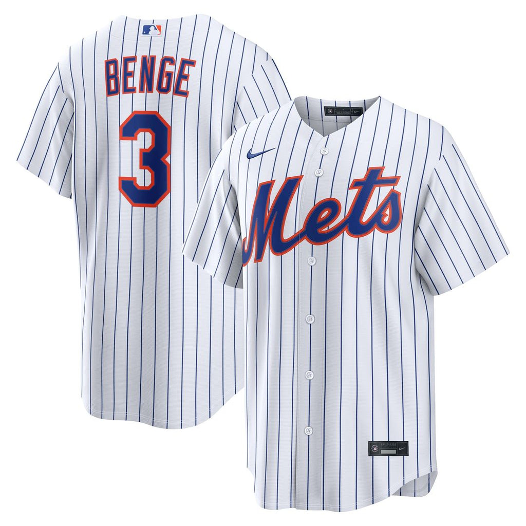 Carson Benge New York Mets Nike Home Replica Jersey - White Official MLB Team Apparel Baseball Fan Gear