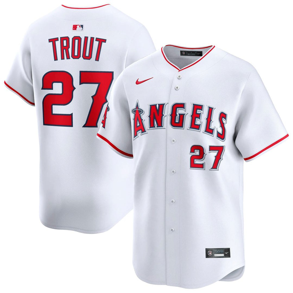 Mike Trout Los Angeles Angels Nike Home Limited Player Jersey - White Official MLB Team Apparel Baseball Fan Gear