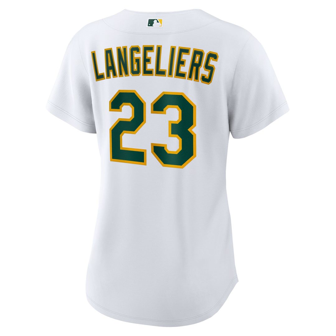 Shea Langeliers Athletics Nike Women's Home Replica Jersey - White Official MLB Team Apparel Baseball Fan Gear