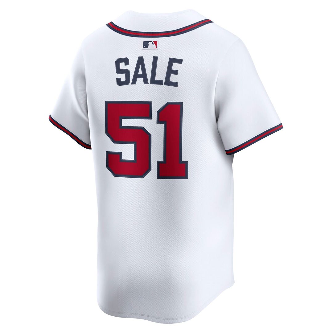 Chris Sale Atlanta Braves Nike Home Limited Player Jersey - White Official MLB Team Apparel Baseball Fan Gear