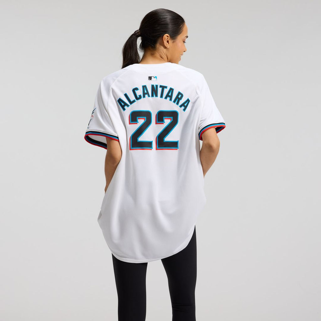 Sandy Alcantara Miami Marlins Nike Women's Home Limited Player Jersey – White Official MLB Team Apparel Baseball Fan Gear