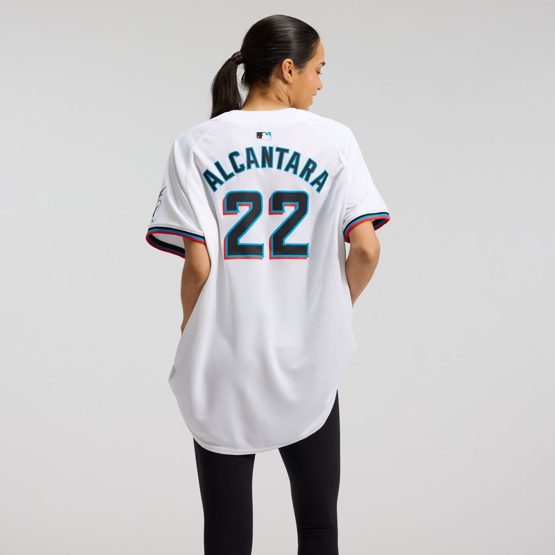 Sandy Alcantara Miami Marlins Nike Women's Home Limited Player Jersey – White Official MLB Team Apparel Baseball Fan Gear