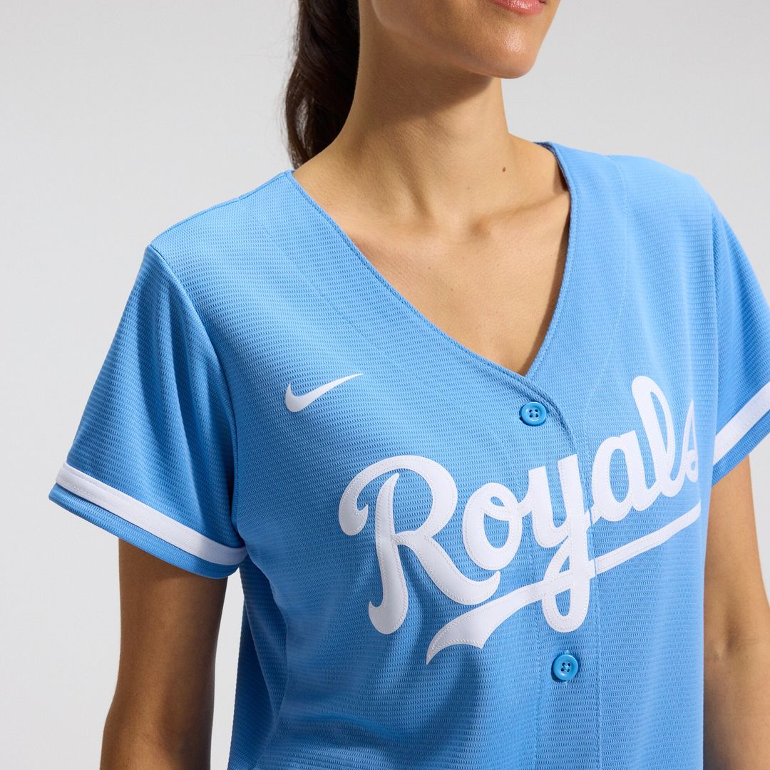 Kansas City Royals Nike Women's Alternate Replica Team Logo Jersey - Light Blue Official MLB Team Apparel Baseball Fan Gear