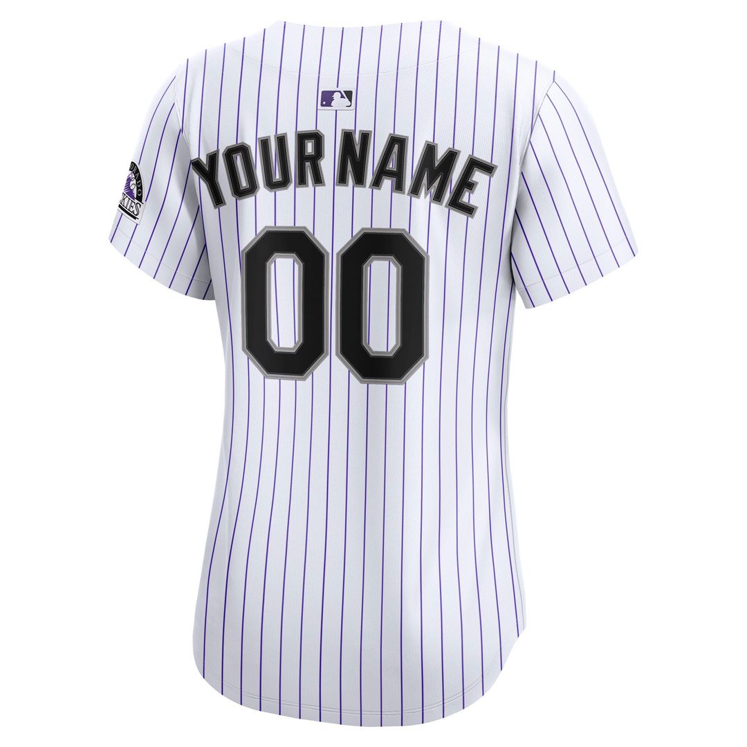 Colorado Rockies Nike Women's Home Limited Custom Jersey - White Official MLB Team Apparel Baseball Fan Gear