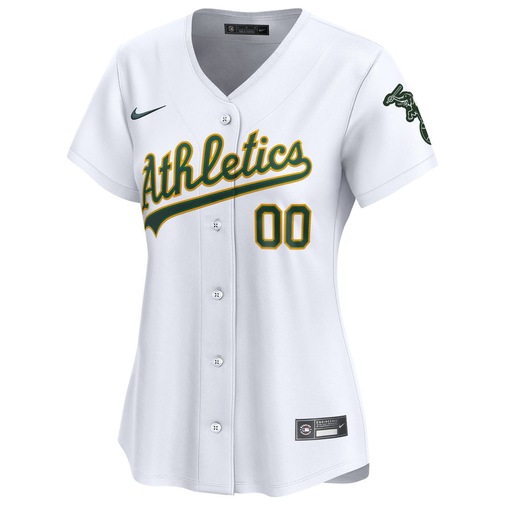 Athletics Nike Women's Home Limited Custom Jersey - White Official MLB Team Apparel Baseball Fan Gear