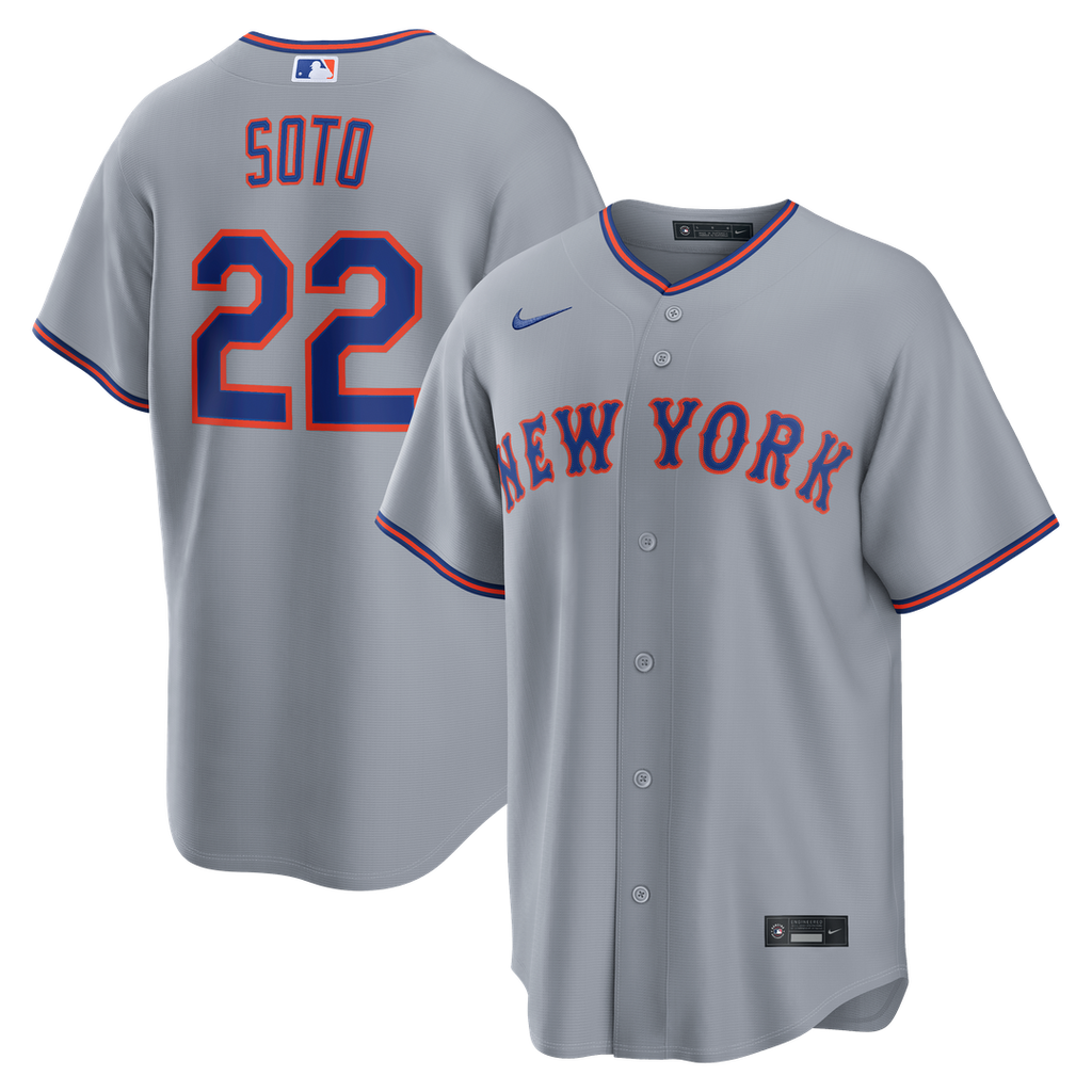 Juan Soto New York Mets Nike Road Replica Jersey - Gray Official MLB Team Apparel Baseball Fan Gear