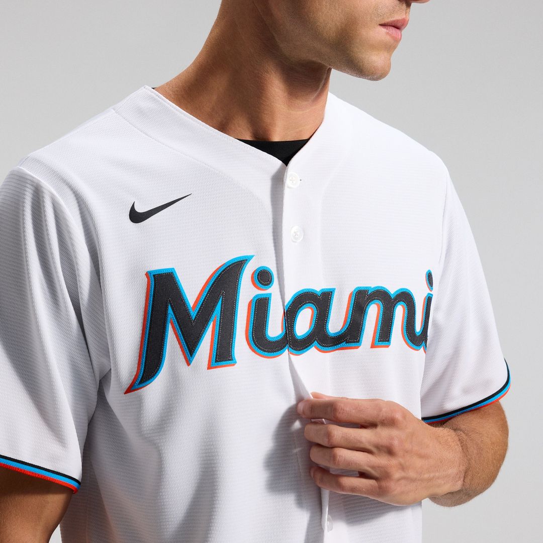 Miami Marlins Nike Home Replica Team Jersey - White Official MLB Team Apparel Baseball Fan Gear