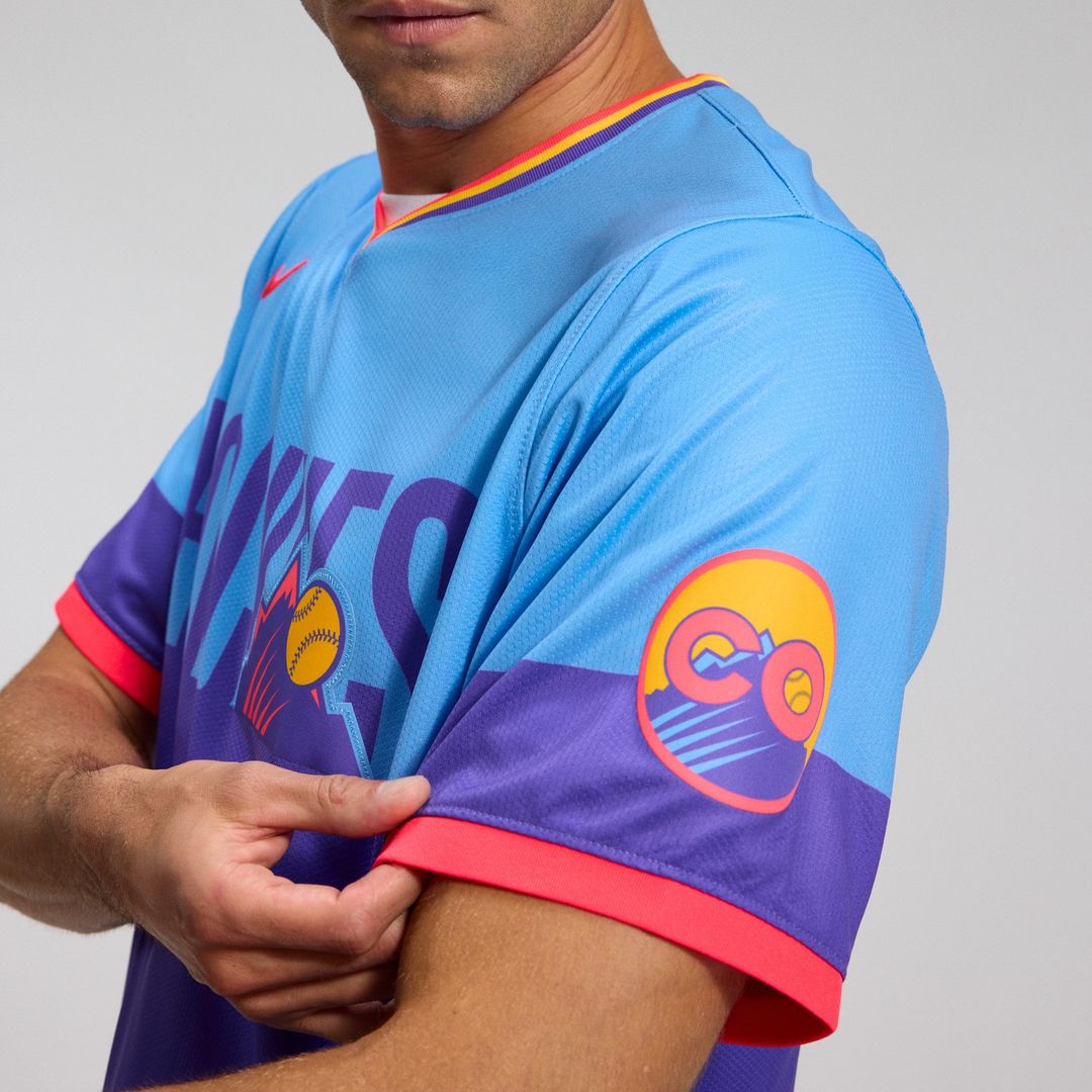 Colorado Rockies Nike 2025 City Connect Limited Jersey - Purple/Light Blue Official MLB Team Apparel Baseball Fan Gear