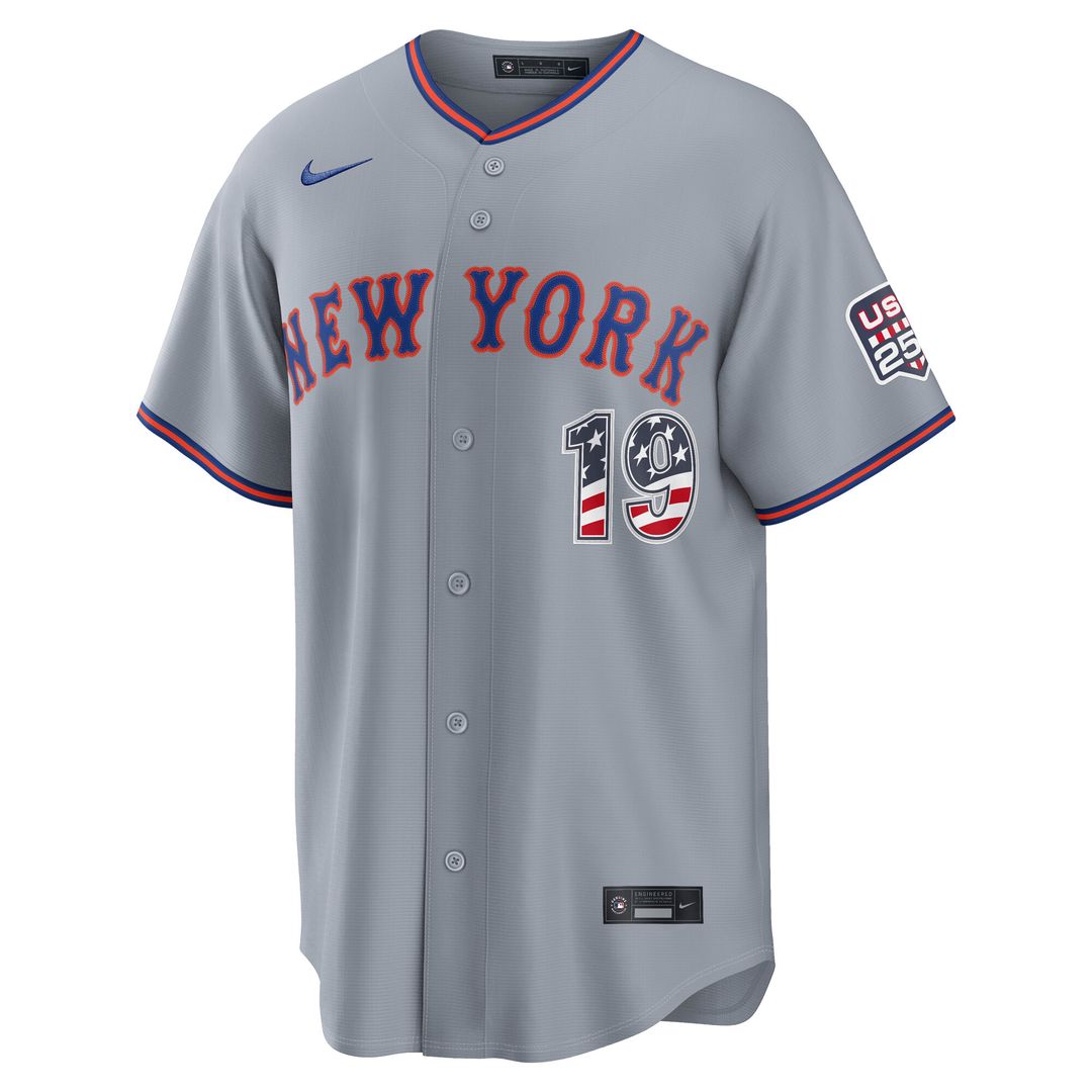 Bo Bichette New York Mets Nike USA 250 Fourth of July Road Stadium Jersey - Gray Official MLB Team Apparel Baseball Fan Gear