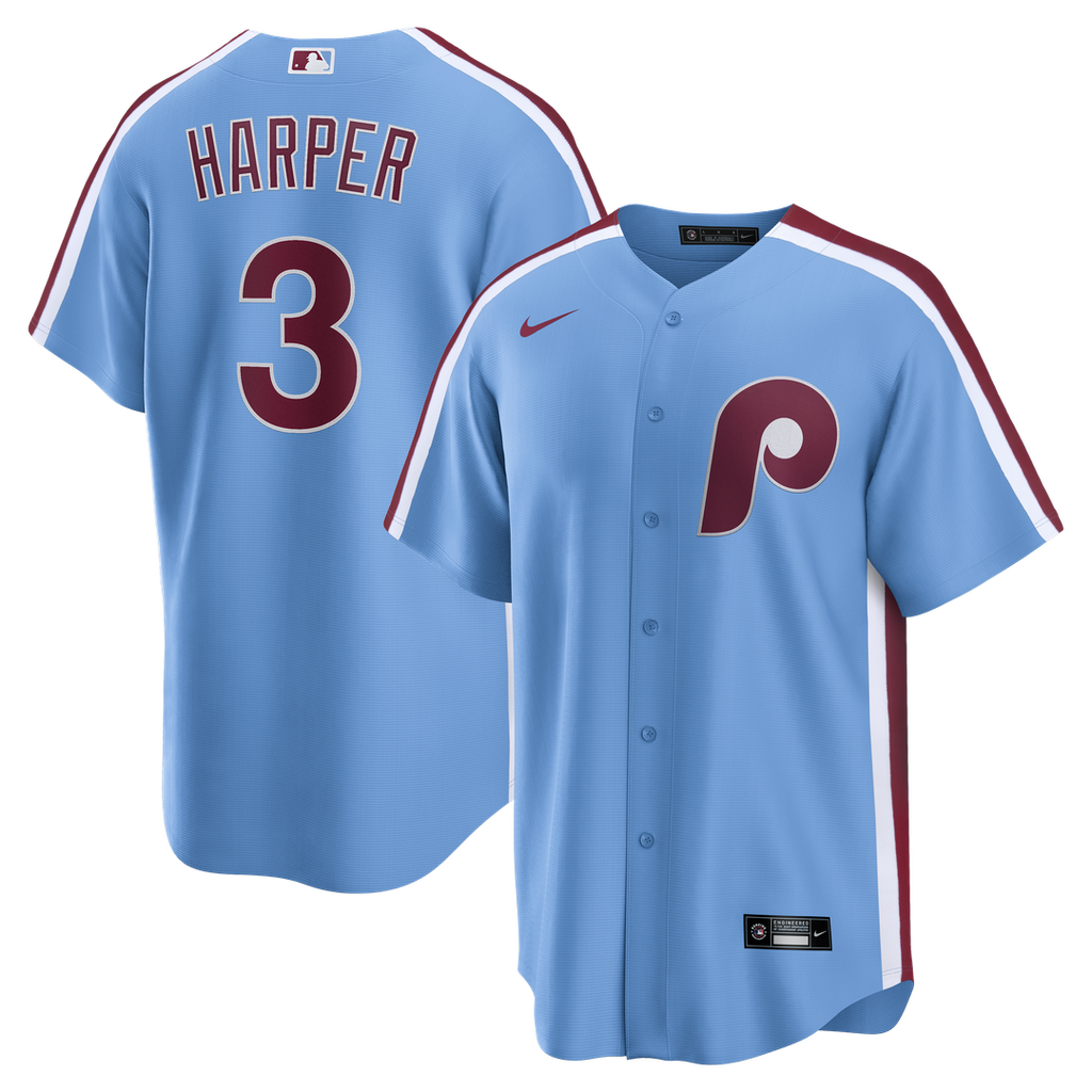 Bryce Harper Philadelphia Phillies Nike Alternate Replica Jersey - Light Blue Official MLB Team Apparel Baseball Fan Gear
