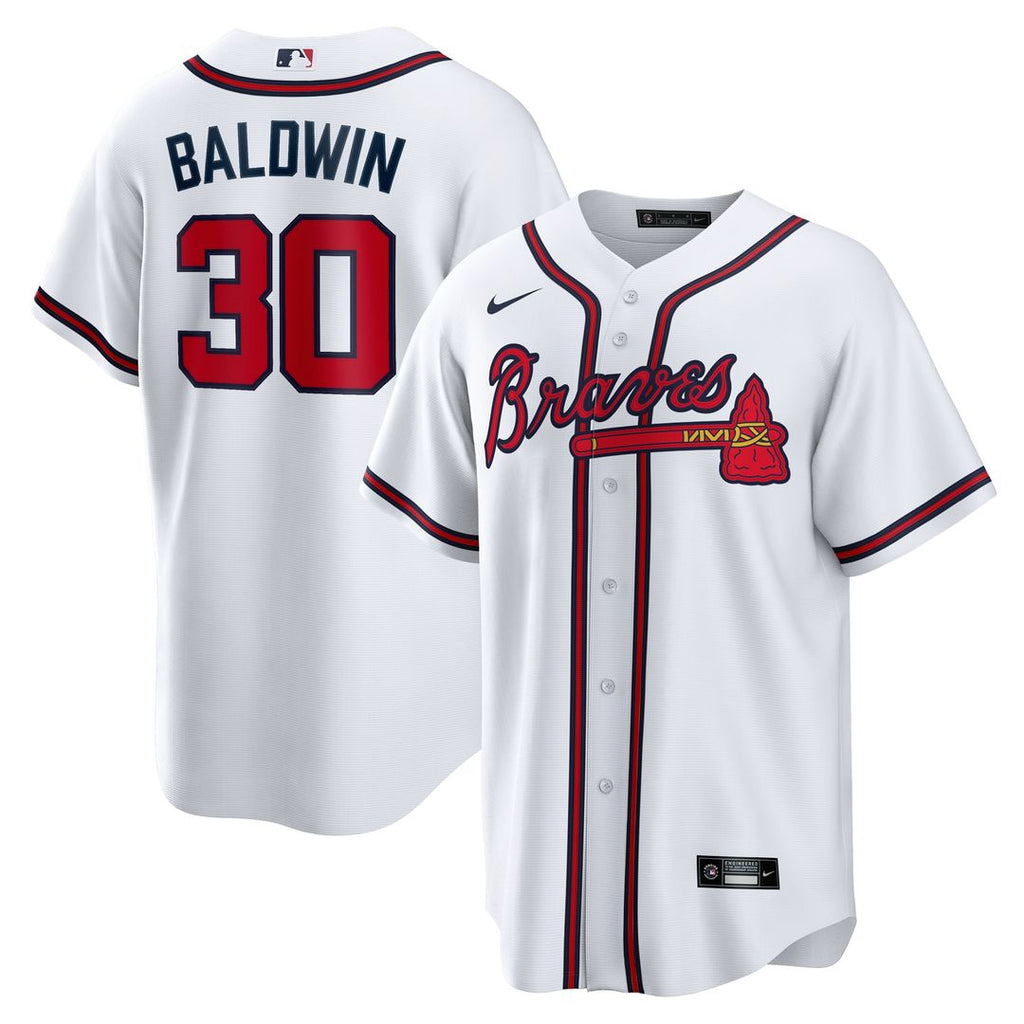 Drake Baldwin Atlanta Braves Nike Home Replica Jersey - White Official MLB Team Apparel Baseball Fan Gear