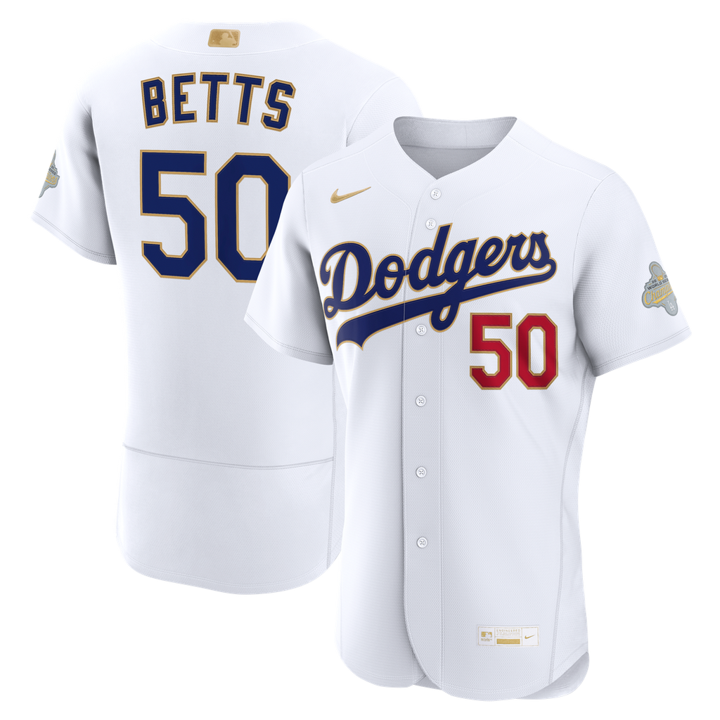 Mookie Betts Los Angeles Dodgers Nike 2026 Gold Collection Authentic Jersey - White Official MLB Team Apparel Baseball Fan Gear