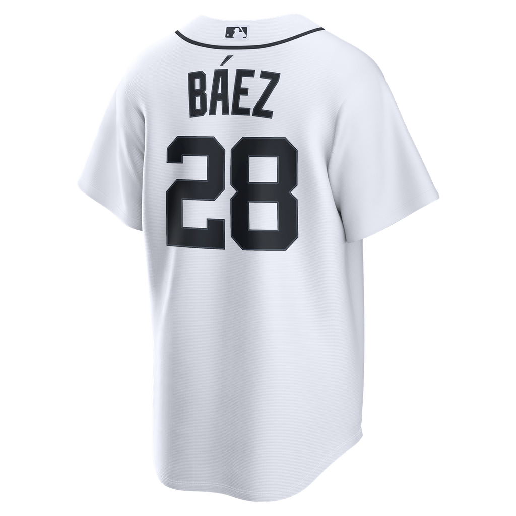 Javier Báez Detroit Tigers Nike Home Replica Jersey - White Official MLB Team Apparel Baseball Fan Gear