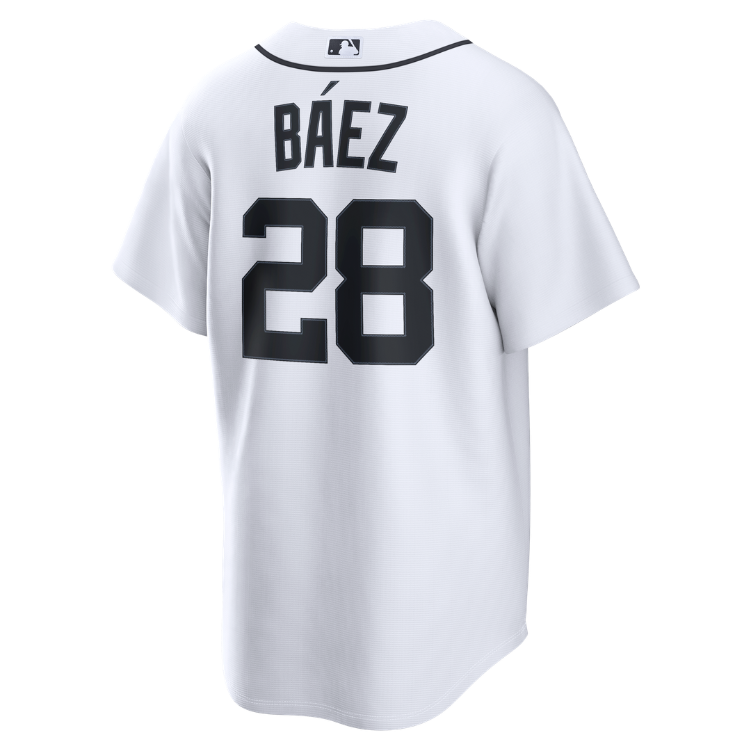 Javier Báez Detroit Tigers Nike Home Replica Jersey - White Official MLB Team Apparel Baseball Fan Gear