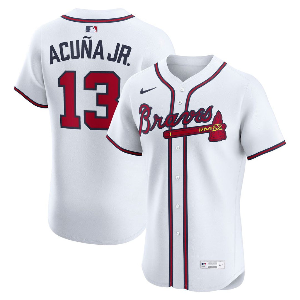 Ronald Acuña Jr. Atlanta Braves Nike Home Elite Player Jersey - White Official MLB Team Apparel Baseball Fan Gear