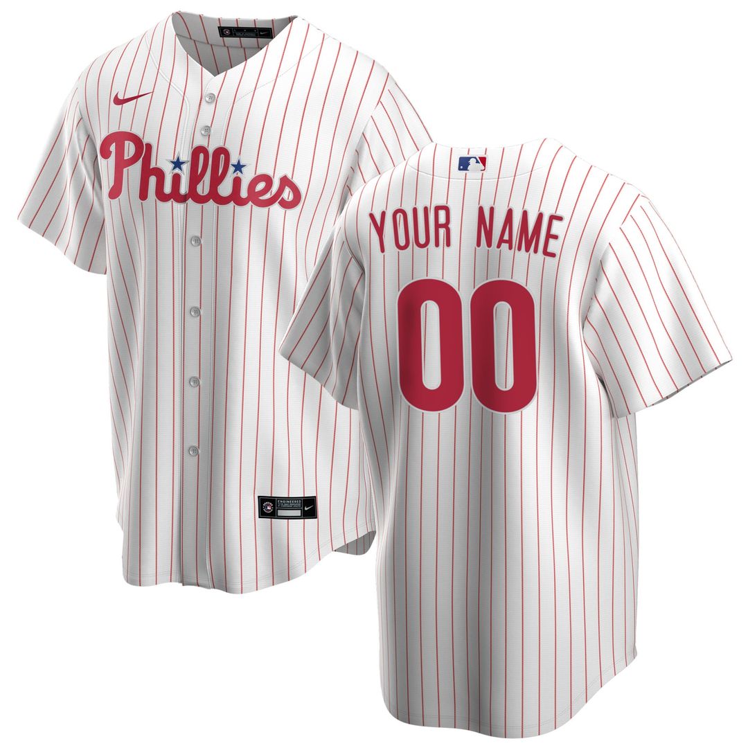 Philadelphia Phillies Nike Home Replica Custom Jersey - White Official MLB Team Apparel Baseball Fan Gear