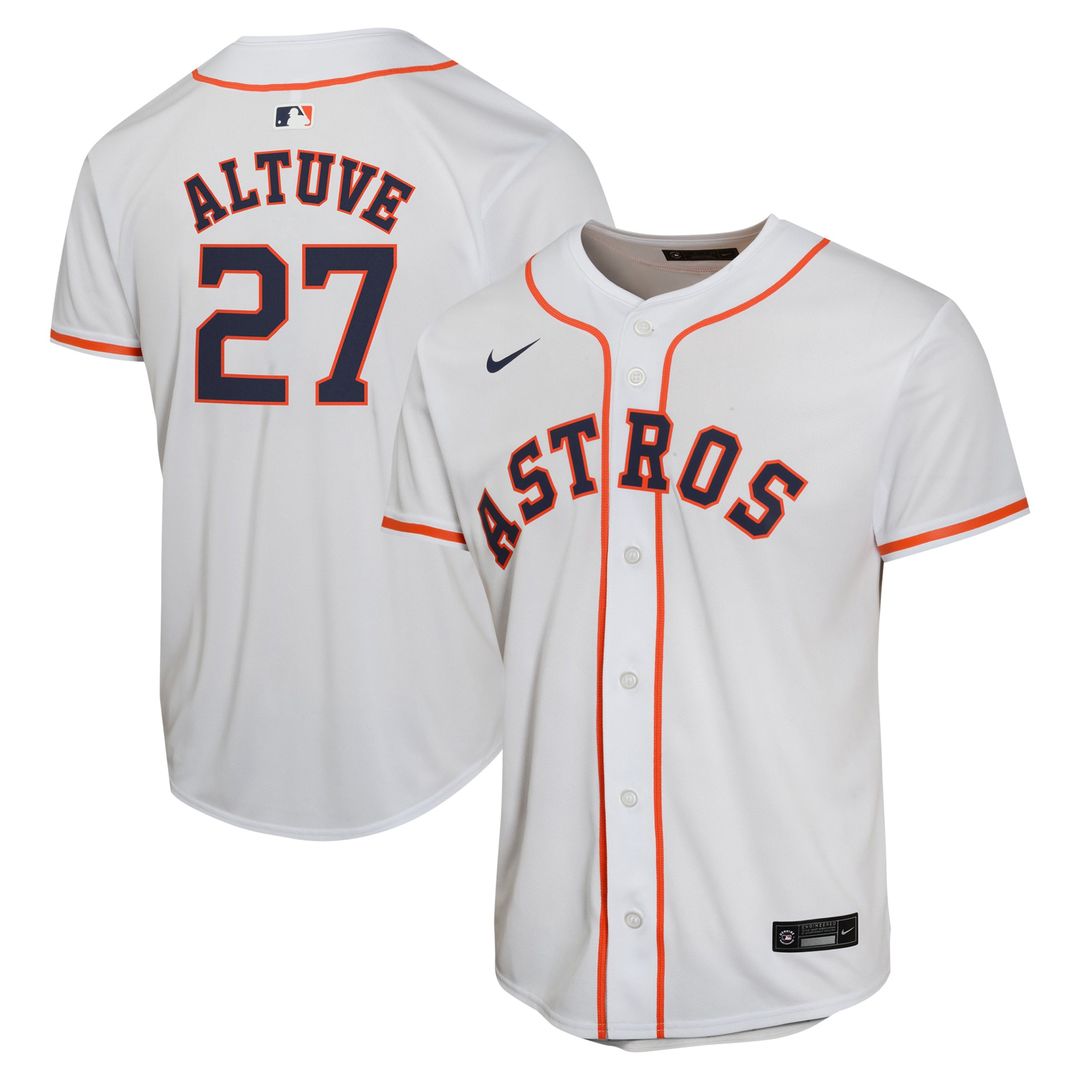 Jose Altuve Houston Astros Nike Youth Home Game Player Jersey - White Official MLB Team Apparel Baseball Fan Gear