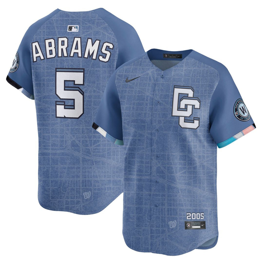 CJ Abrams Washington Nationals Nike 2025 City Connect Limited Jersey - Blue Official MLB Team Apparel Baseball Fan Gear