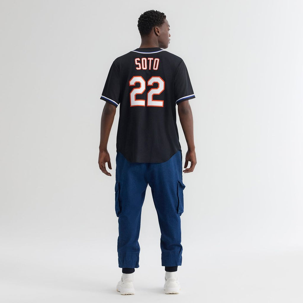 Juan Soto New York Mets Nike Fashion Replica Black Out Jersey Official MLB Team Apparel Baseball Fan Gear