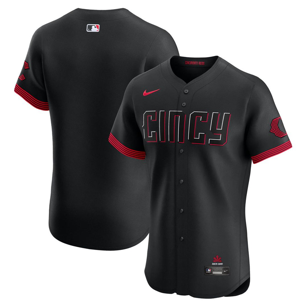 Cincinnati Reds Nike City Connect Elite Jersey - Black Official MLB Team Apparel Baseball Fan Gear