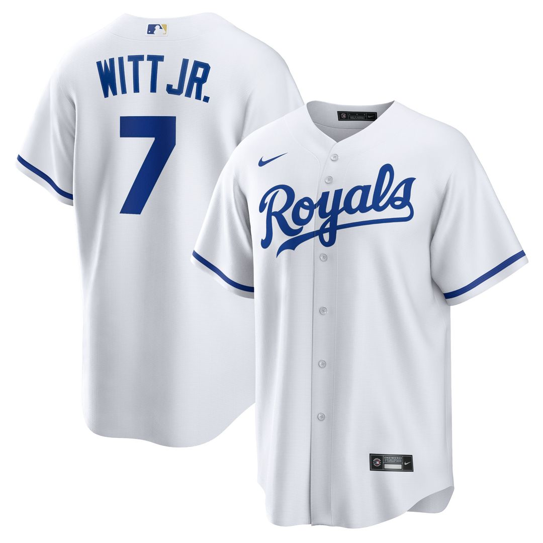 Bobby Witt Jr. Kansas City Royals Nike Home Replica Player Jersey - White Official MLB Team Apparel Baseball Fan Gear