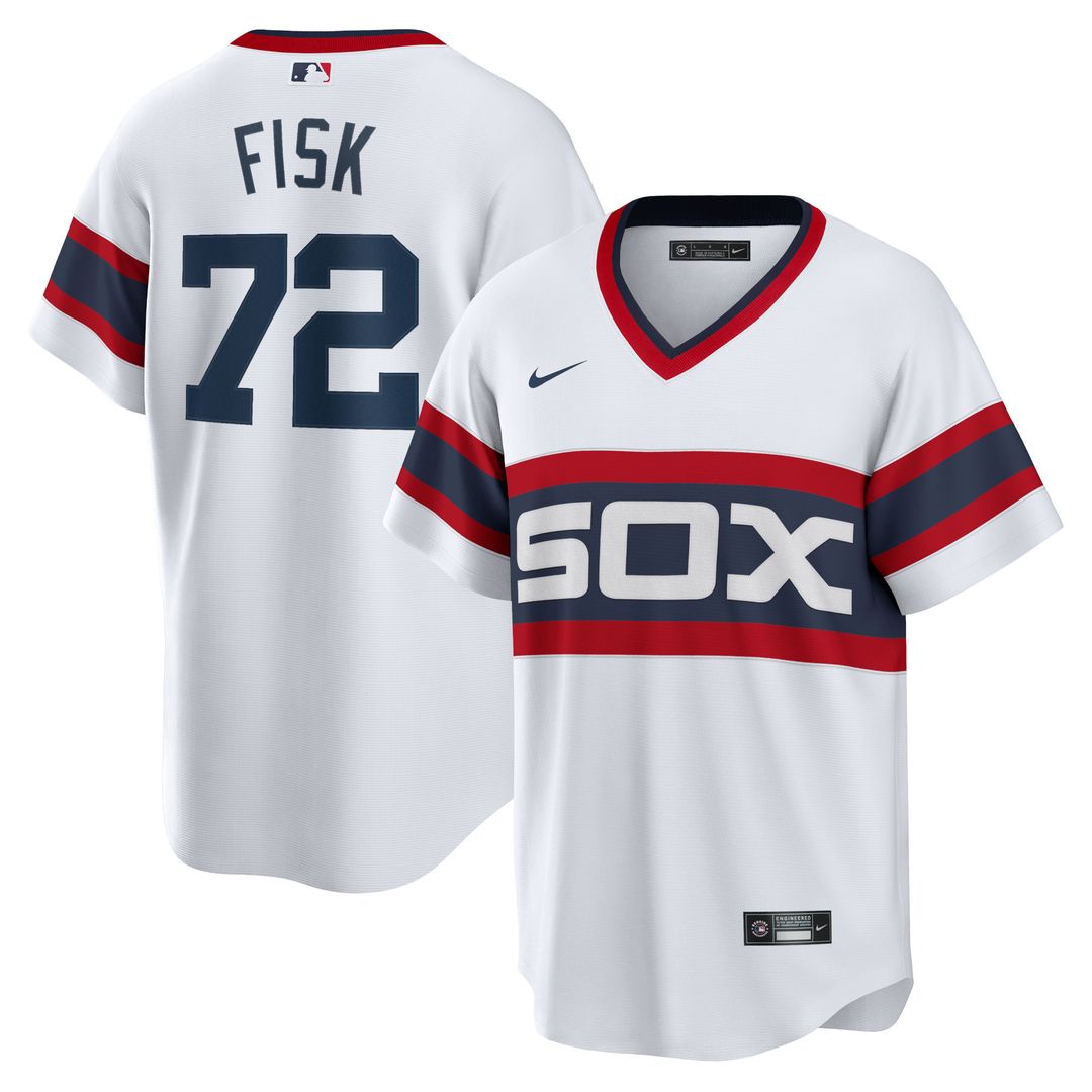 Carlton Fisk Chicago White Sox Nike Home Cooperstown Collection Team Player Jersey - White Official MLB Team Apparel Baseball Fan Gear