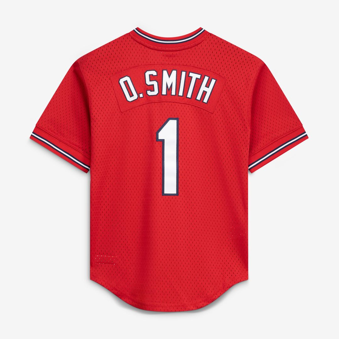 Ozzie Smith St. Louis Cardinals Mitchell & Ness Youth Cooperstown Collection Mesh Batting Practice Jersey - Navy Official MLB Team Apparel Baseball Fa