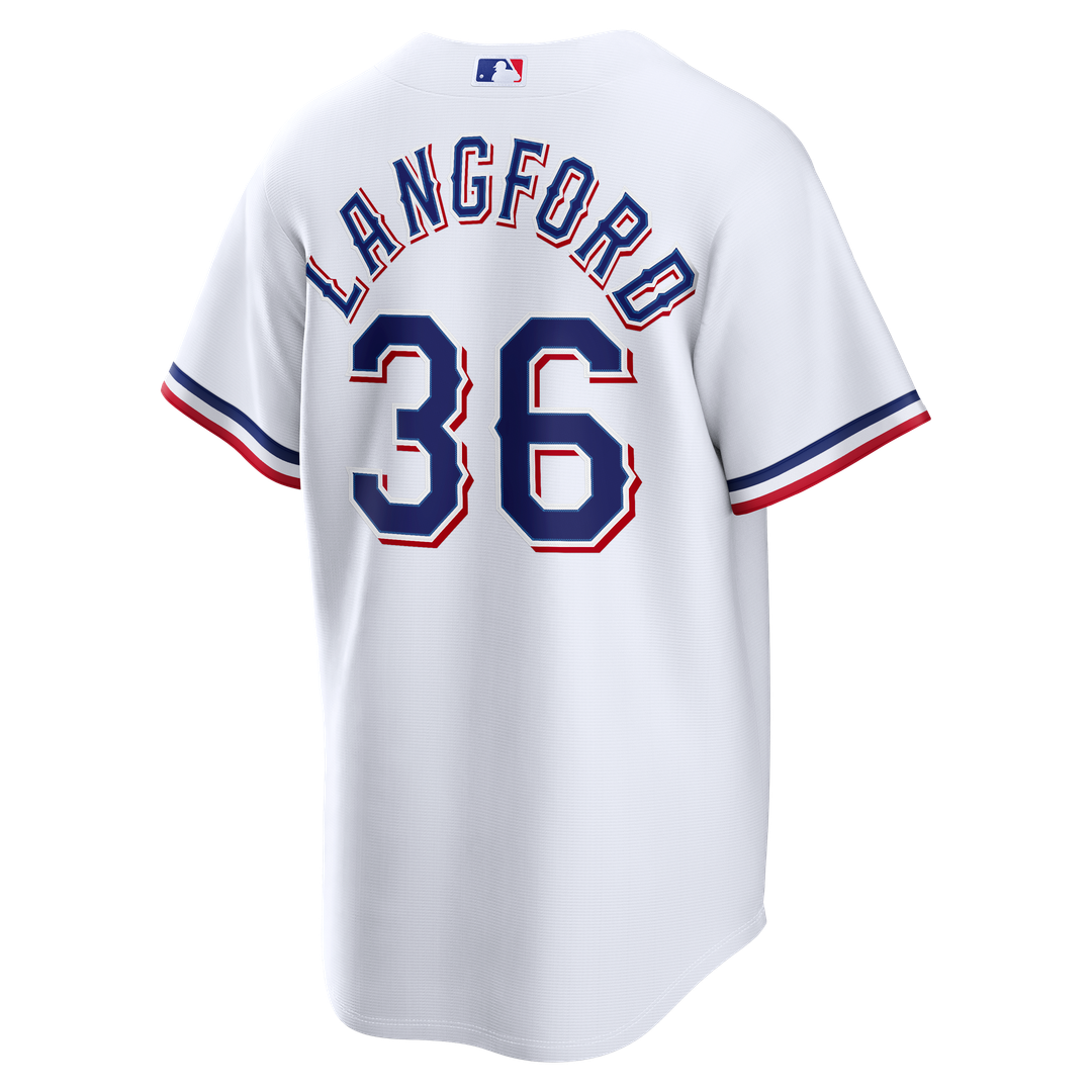 Wyatt Langford Texas Rangers Nike Home Replica Jersey - White Official MLB Team Apparel Baseball Fan Gear