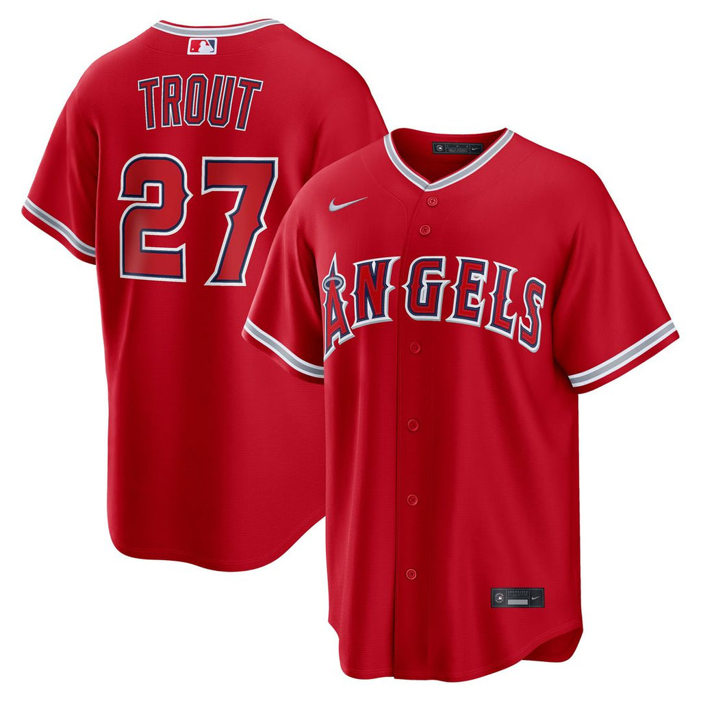 Mike Trout Los Angeles Angels Nike Alternate Replica Jersey - Red Official MLB Team Apparel Baseball Fan Gear