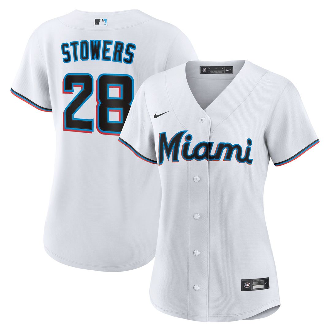 Kyle Stowers Miami Marlins Nike Women's Home Replica Jersey - White Official MLB Team Apparel Baseball Fan Gear