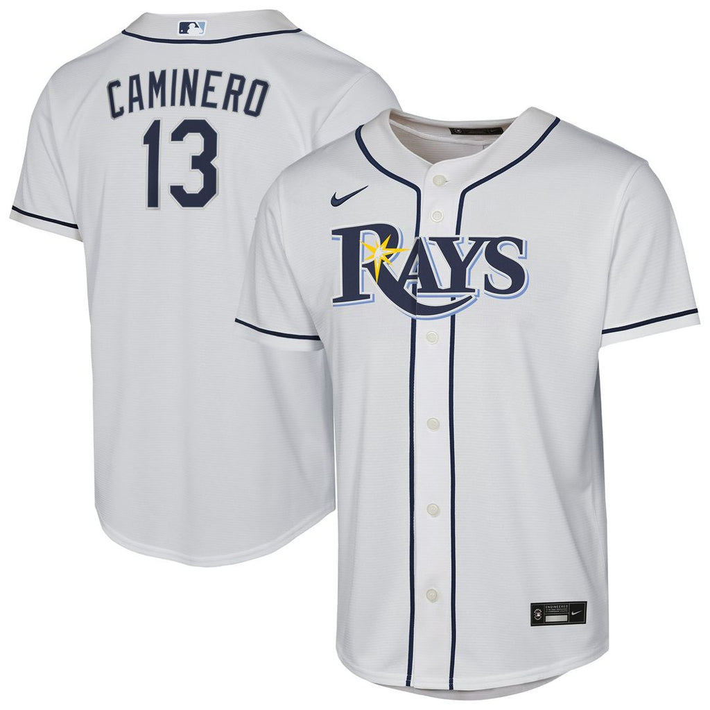 Junior Caminero Tampa Bay Rays Nike Youth Home Replica Player Jersey - White Official MLB Team Apparel Baseball Fan Gear