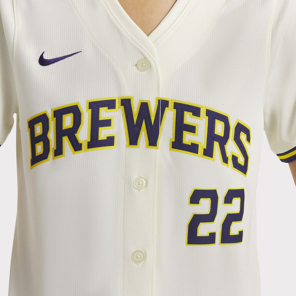 Christian Yelich Milwaukee Brewers Nike Women's Home Limited Player Jersey - Cream Official MLB Team Apparel Baseball Fan Gear