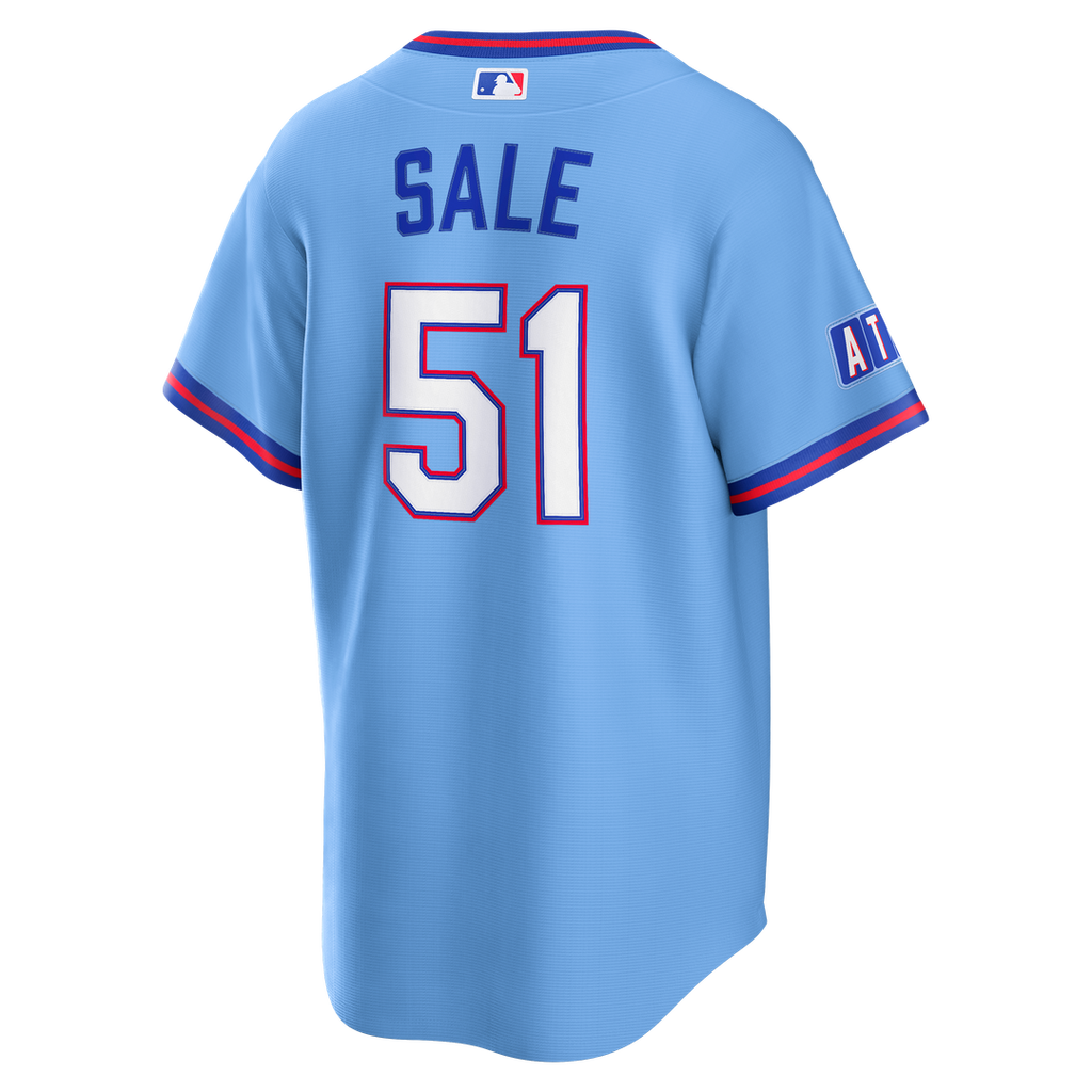 Chris Sale Atlanta Braves Nike 2026 City Connect Stadium Jersey - Powder Blue Official MLB Team Apparel Baseball Fan Gear
