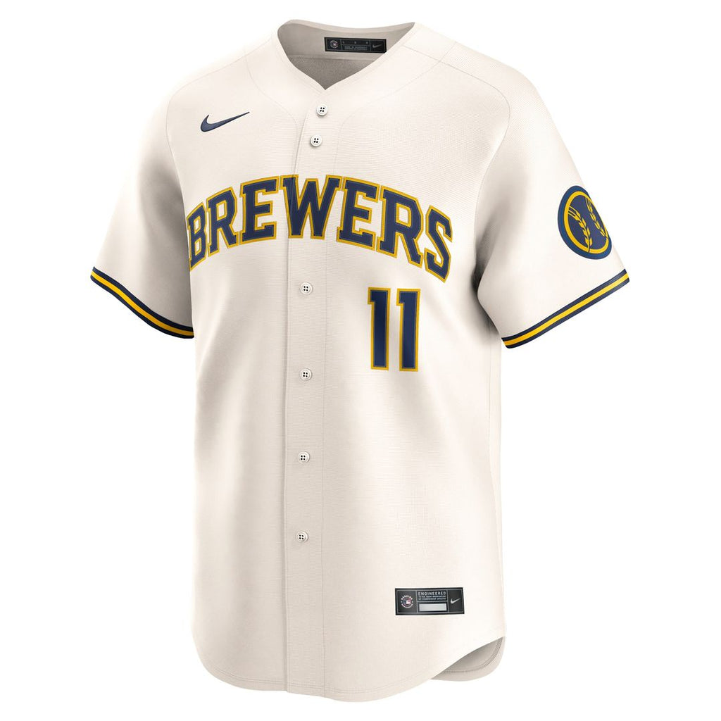 Jackson Chourio Milwaukee Brewers Nike Home Limited Jersey - Cream Official MLB Team Apparel Baseball Fan Gear