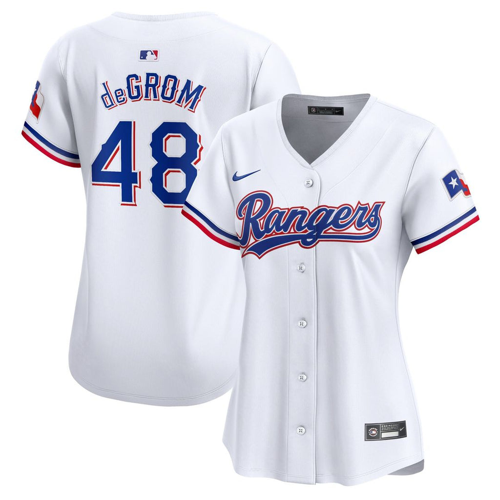 Jacob deGrom Texas Rangers Nike Women's Home Limited Player Jersey - White Official MLB Team Apparel Baseball Fan Gear