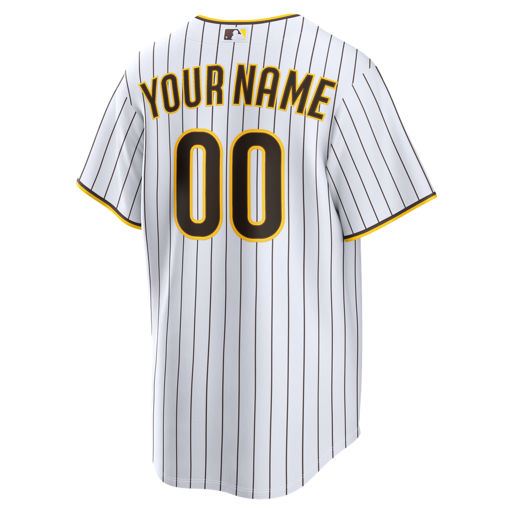 San Diego Padres Nike Home Replica Custom Jersey - White Official MLB Team Apparel Baseball Fan Gear