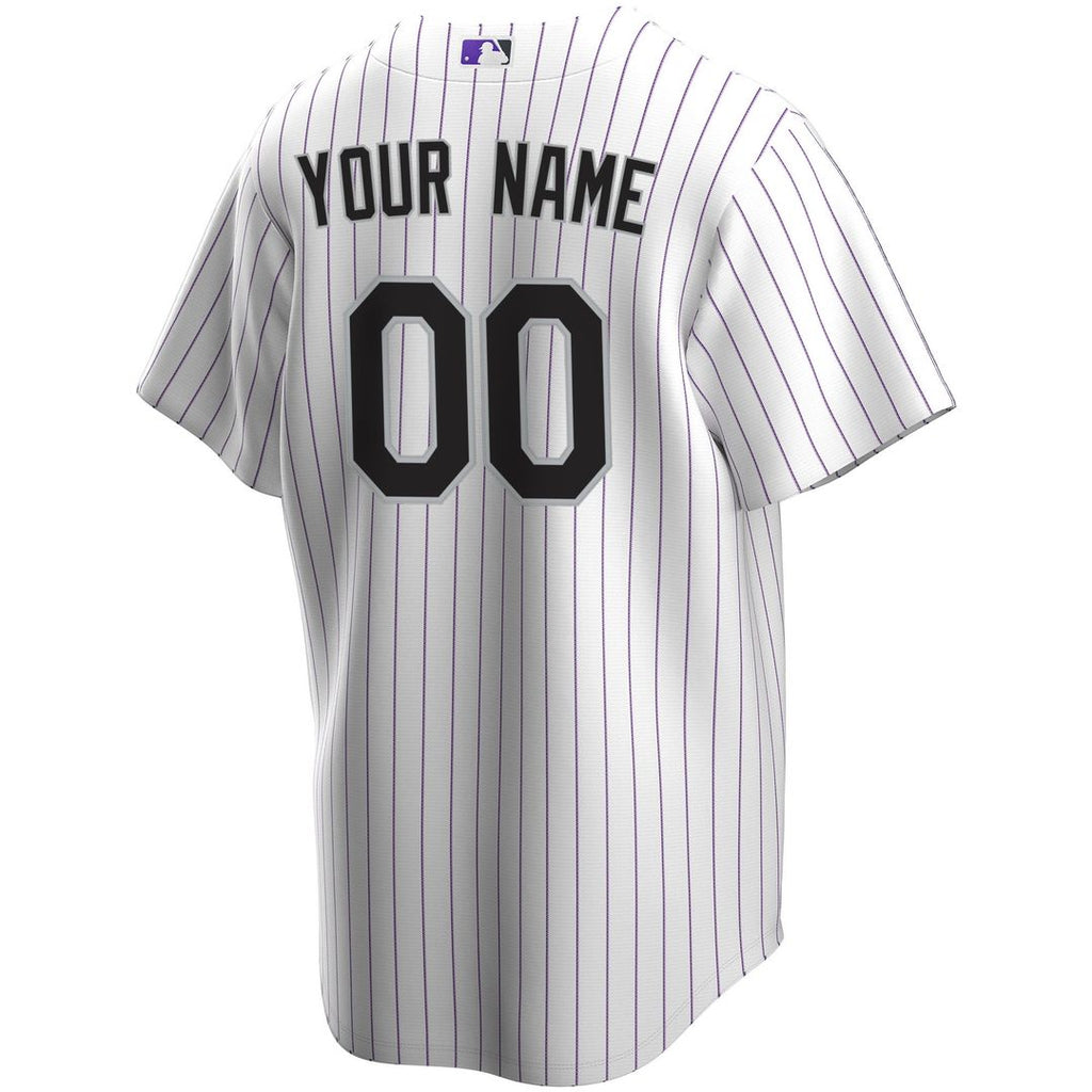 Colorado Rockies Nike Home Replica Custom Jersey - White Official MLB Team Apparel Baseball Fan Gear