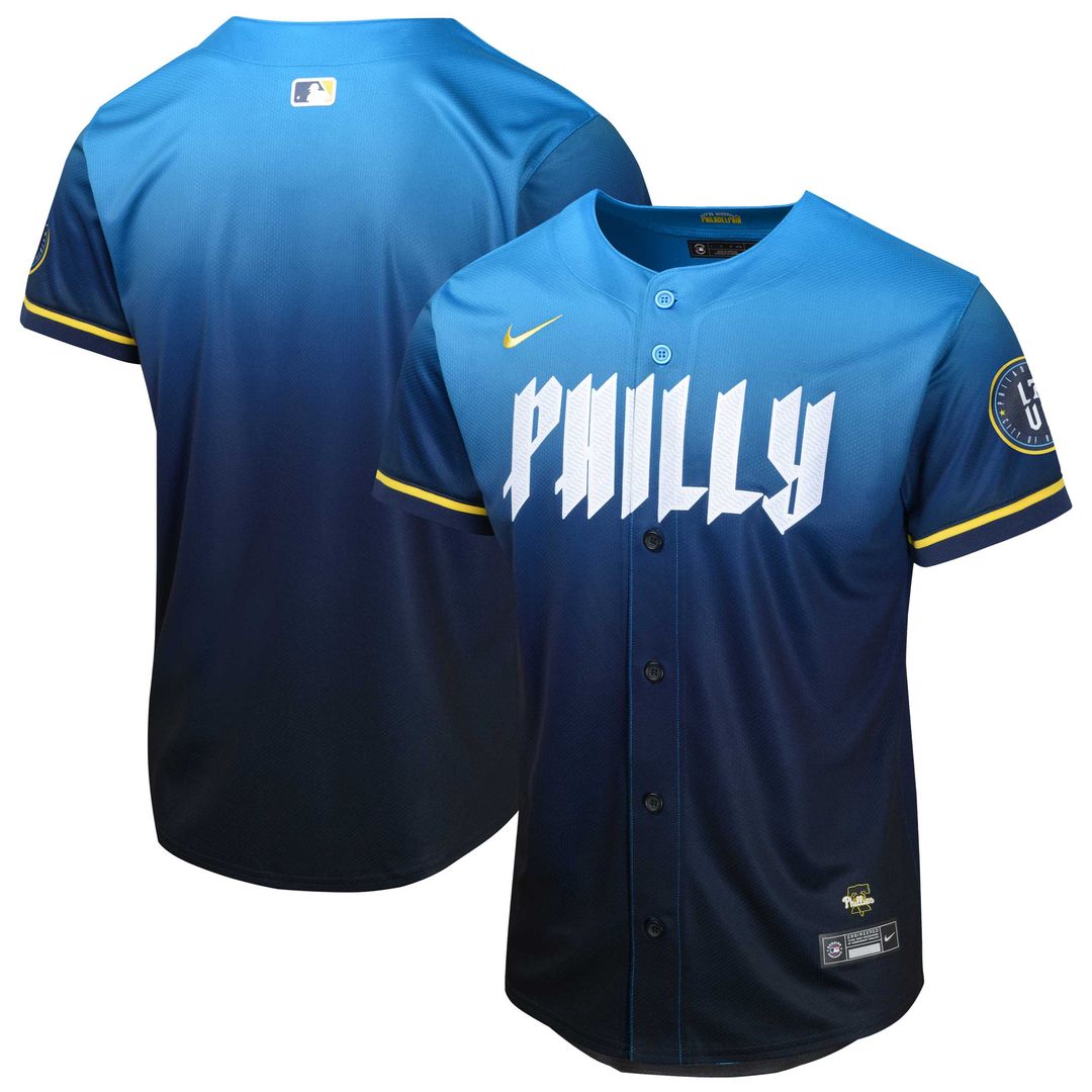 Philadelphia Phillies Nike Youth 2024 City Connect Limited Jersey - Blue Official MLB Team Apparel Baseball Fan Gear