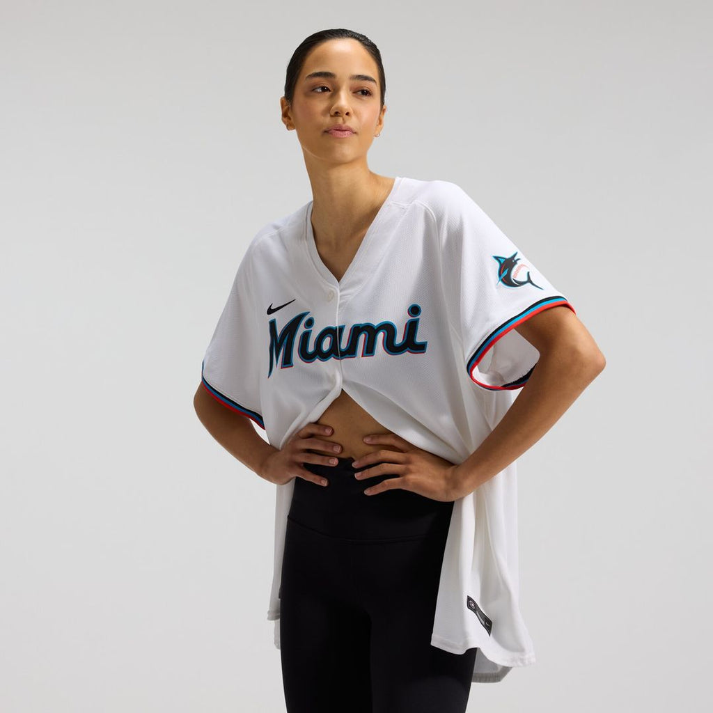 Sandy Alcantara Miami Marlins Nike Women's Home Limited Player Jersey – White Official MLB Team Apparel Baseball Fan Gear