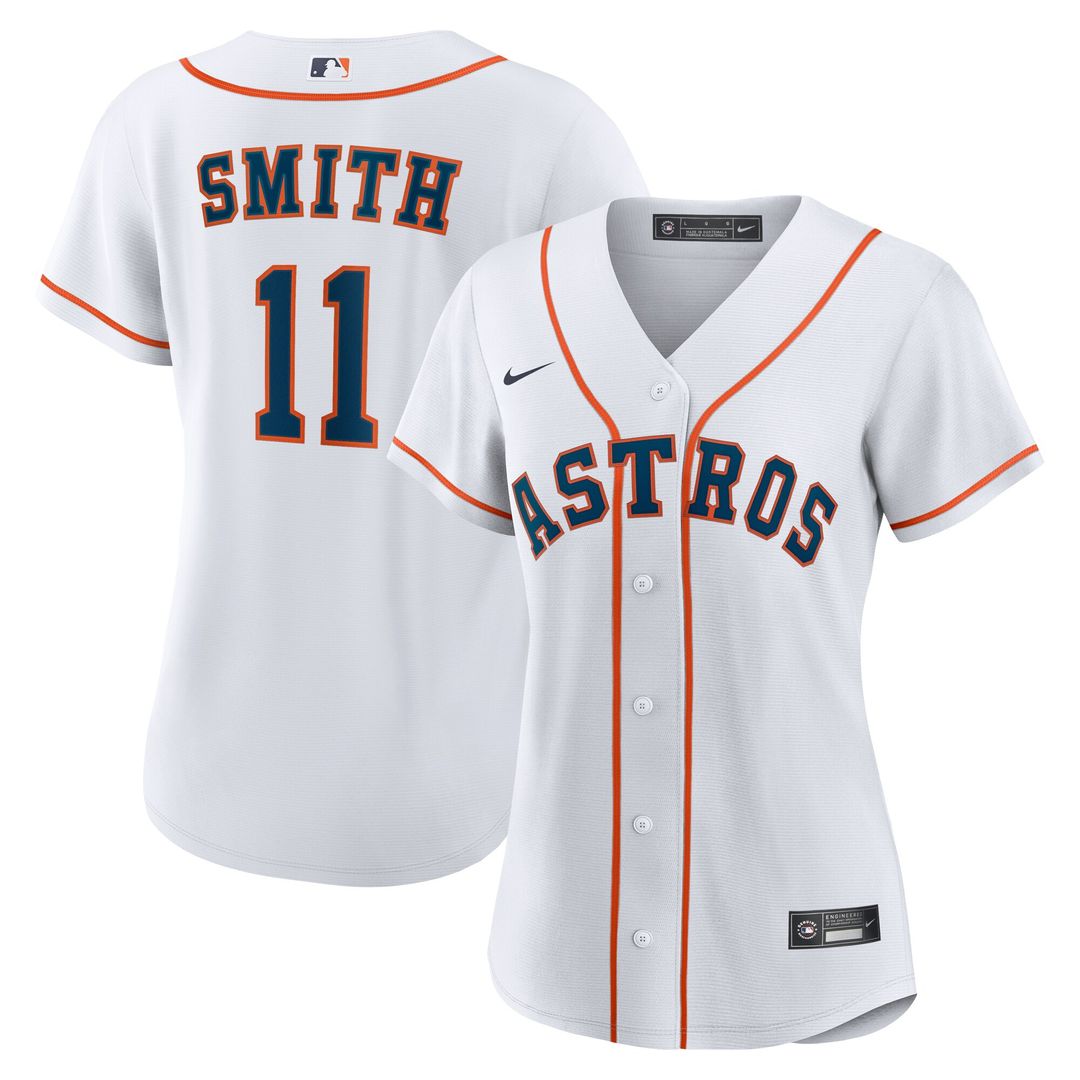 Cam Smith Houston Astros Nike Women's Home Replica Jersey - White Official MLB Team Apparel Baseball Fan Gear
