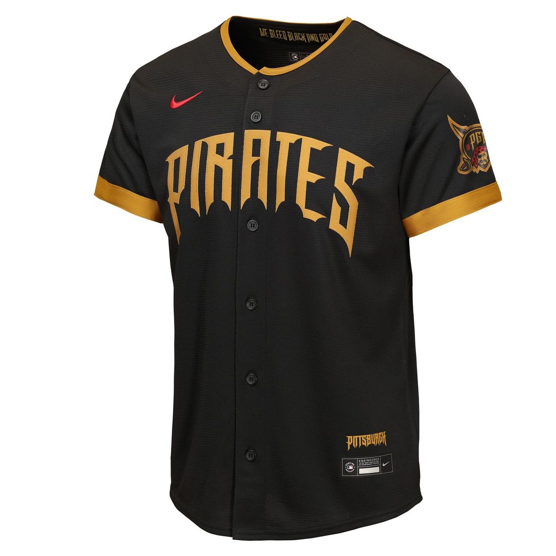 Pittsburgh Pirates Nike Youth 2026 City Connect Stadium Jersey - Black Official MLB Team Apparel Baseball Fan Gear