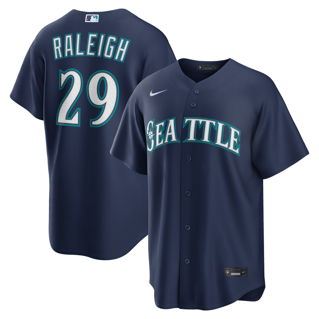 Cal Raleigh Seattle Mariners Nike Road Replica Jersey - Navy Official MLB Team Apparel Baseball Fan Gear