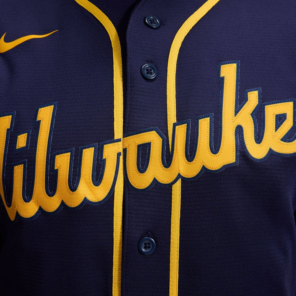 Milwaukee Brewers Nike Alternate Replica Team Jersey - Navy Official MLB Team Apparel Baseball Fan Gear