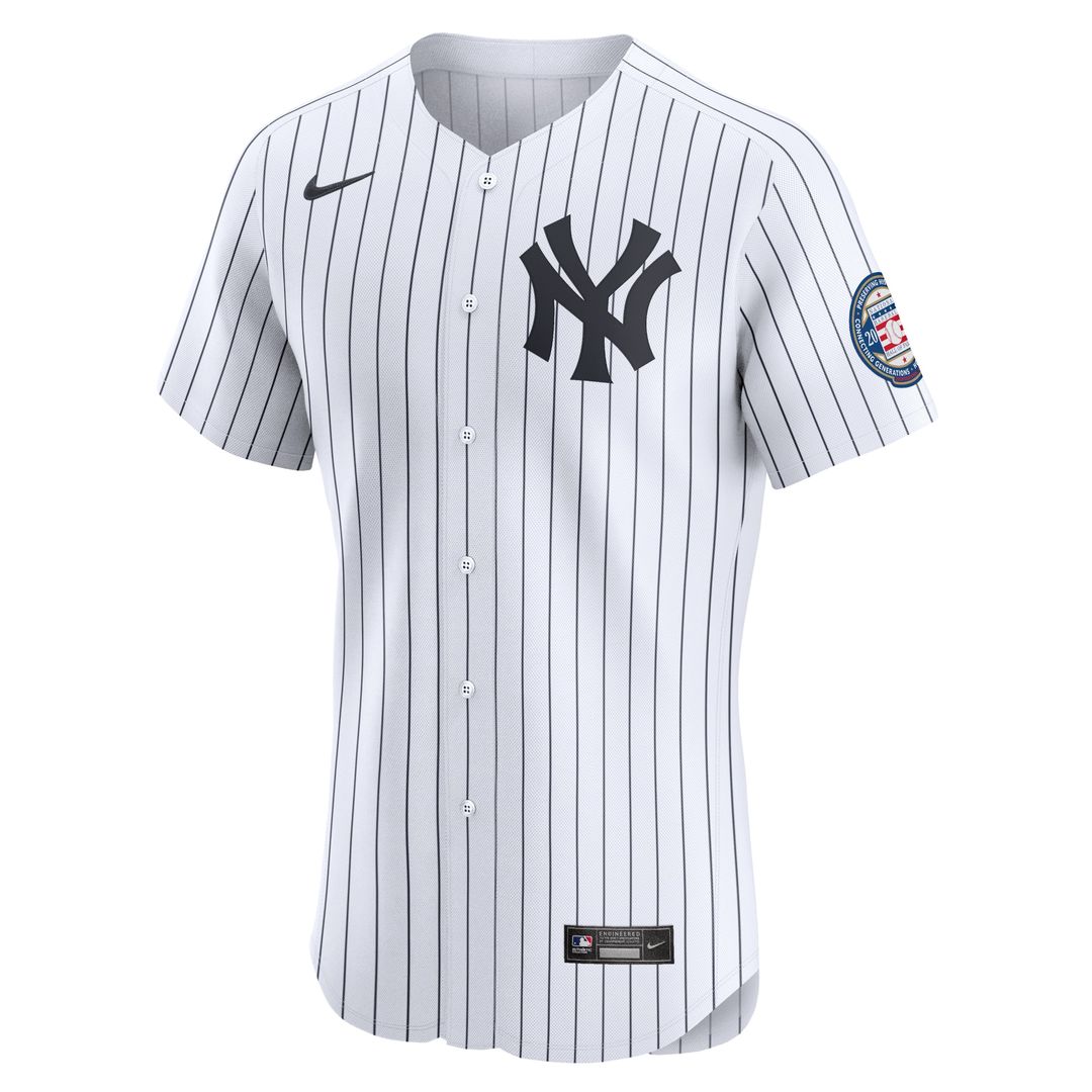 Derek Jeter New York Yankees Nike Home 2020 Hall of Fame Induction Patch Elite Player Jersey - White Official MLB Team Apparel Baseball Fan Gear