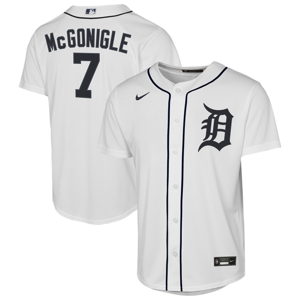 Kevin McGonigle Detroit Tigers Nike Youth Home Replica Jersey - White Official MLB Team Apparel Baseball Fan Gear